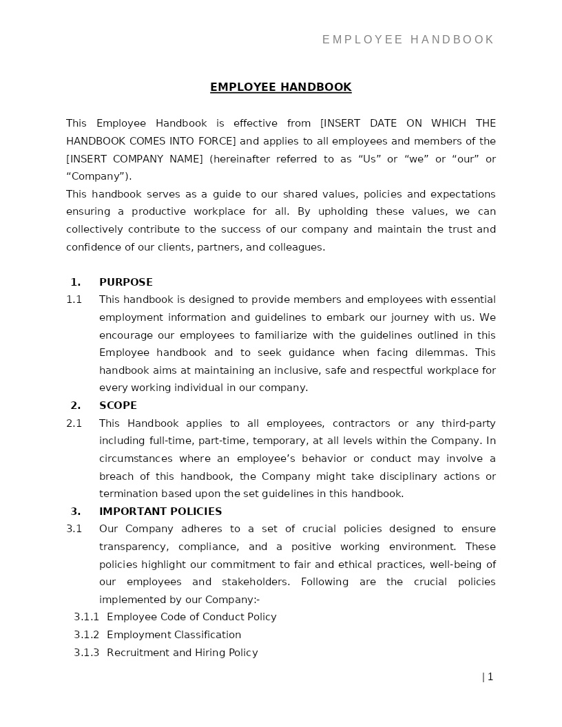 EMPLOYEE HANDBOOK
