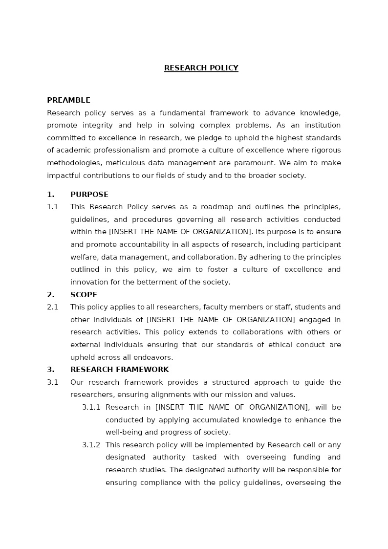 RESEARCH POLICY