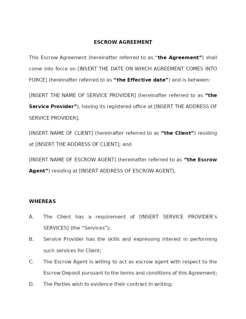 ESCROW AGREEMENT